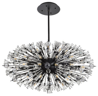 Elegant Lighting 2500D42BK Vera 42 inch crystal starburst oval pendant in blackBy Elegant Furniture & Lighting