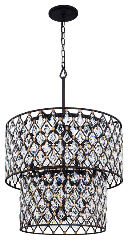 Varaluz 345C07 Windsor 7 Light 25"W Crystal Waterfall Chandelier - Carbon /By Varaluz