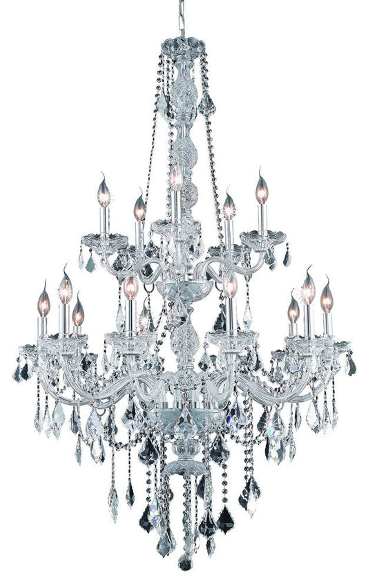 Elegant Verona 15-Light Chrome Chandelier Golden TeakBy Elegant Furniture & Lighting