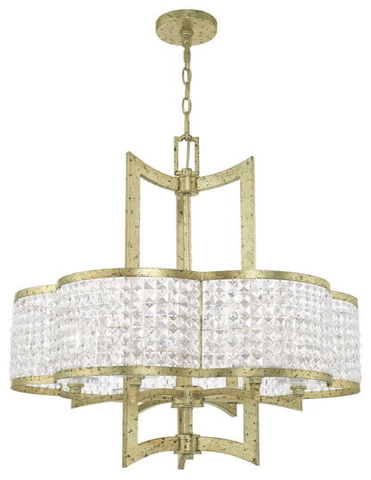 Grammercy 6 Light Chandelier, Hand Applied Winter GoldBy Livex Lighting Inc.