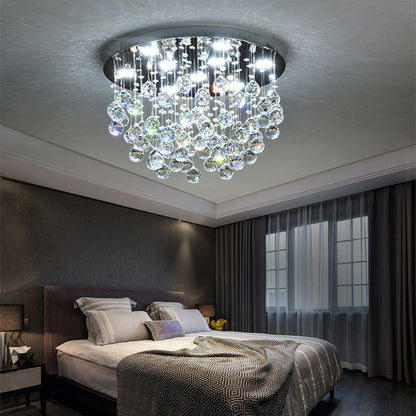 Inverigo | Luxury Round Crystal LED Ceiling Lamp for Living Room, Bedroom, Dia39.4xh17.7", Warm LightBy Miron Demid LLC