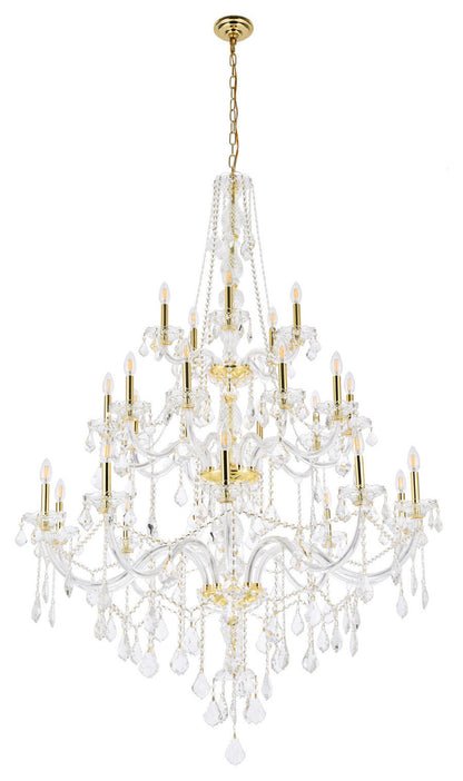Elegant Lighting V7825G43/RC Verona 25 Light 43"W Crystal - GoldBy Elegant Furniture & Lighting