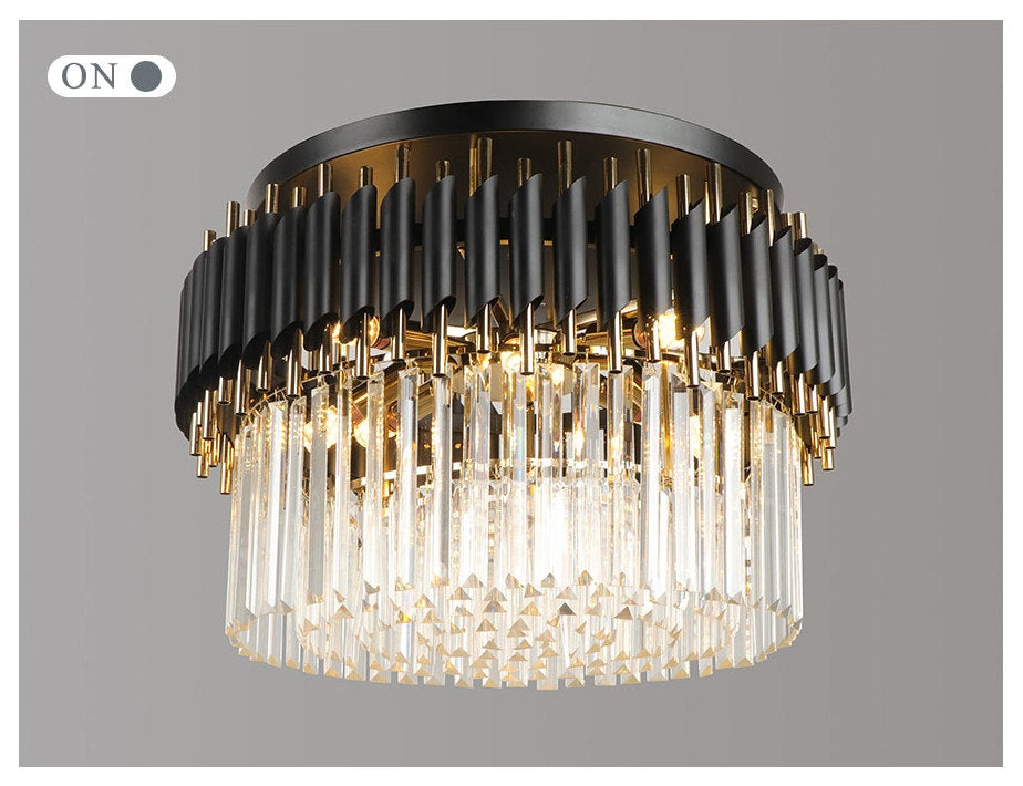 Ceriale | Grand Black Modern Crystal Ceiling Chandelier, 31.5'', Non-Dimmable, Cool LightBy Miron Demid LLC