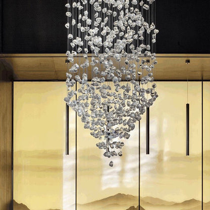 Le Port | Floating Luxury Crystal Chandelier With Decorative Stones, Clear, Dia23.6xh78.7", Warm LightBy Miron Demid LLC