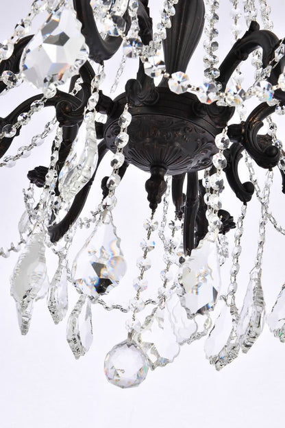 Elegant Lighting Rosalia 8-Light Crystal Chandelier, Dark Bronze, Royal Cut, CleBy Elegant Furniture & Lighting