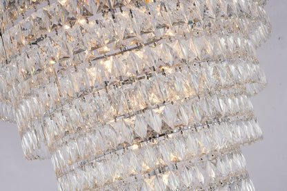 36" 30-Light Chrome Iron 8-Tier Chandelier With Clear CrystalsBy Design Living