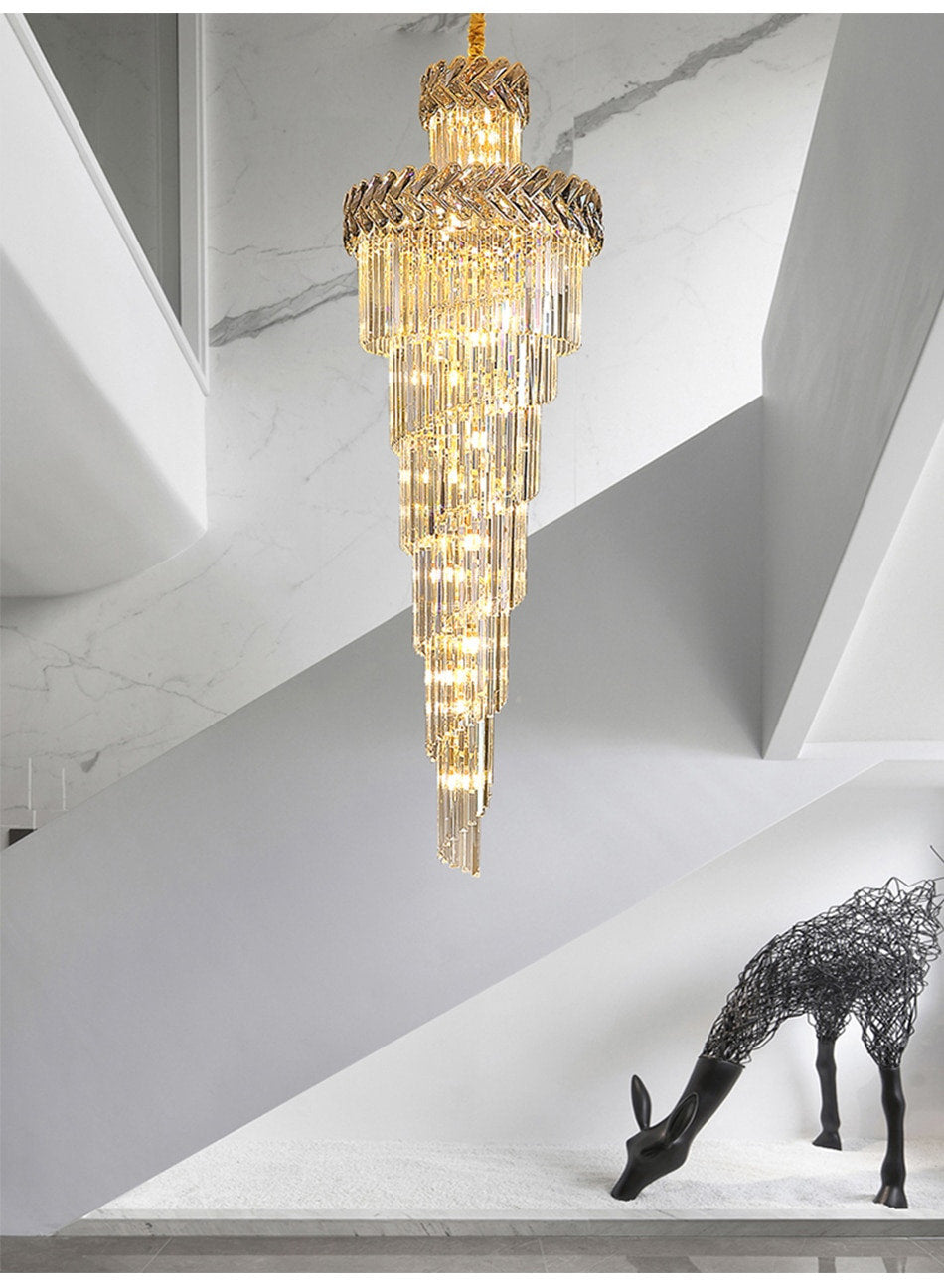 Saint-Vallier-de-Thiey | Crystal Cascade Long Chandelier, 20 BulbsBy Miron Demid LLC