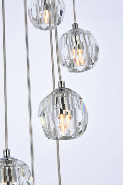Elegant Lighting 3505G19 Eren 24 Light 19"W Crystal Multi Light - ChromeBy Elegant Furniture & Lighting