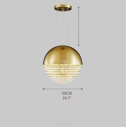 Sestri Levante | Stunning Gold Crystal Ball Chandelier, Dia21.7xh21.7''By Miron Demid LLC