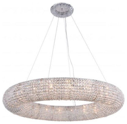 Elegant Lighting 2114G52/RC Paris 20 Light 52"W Crystal Ring - ChromeBy Elegant Furniture & Lighting