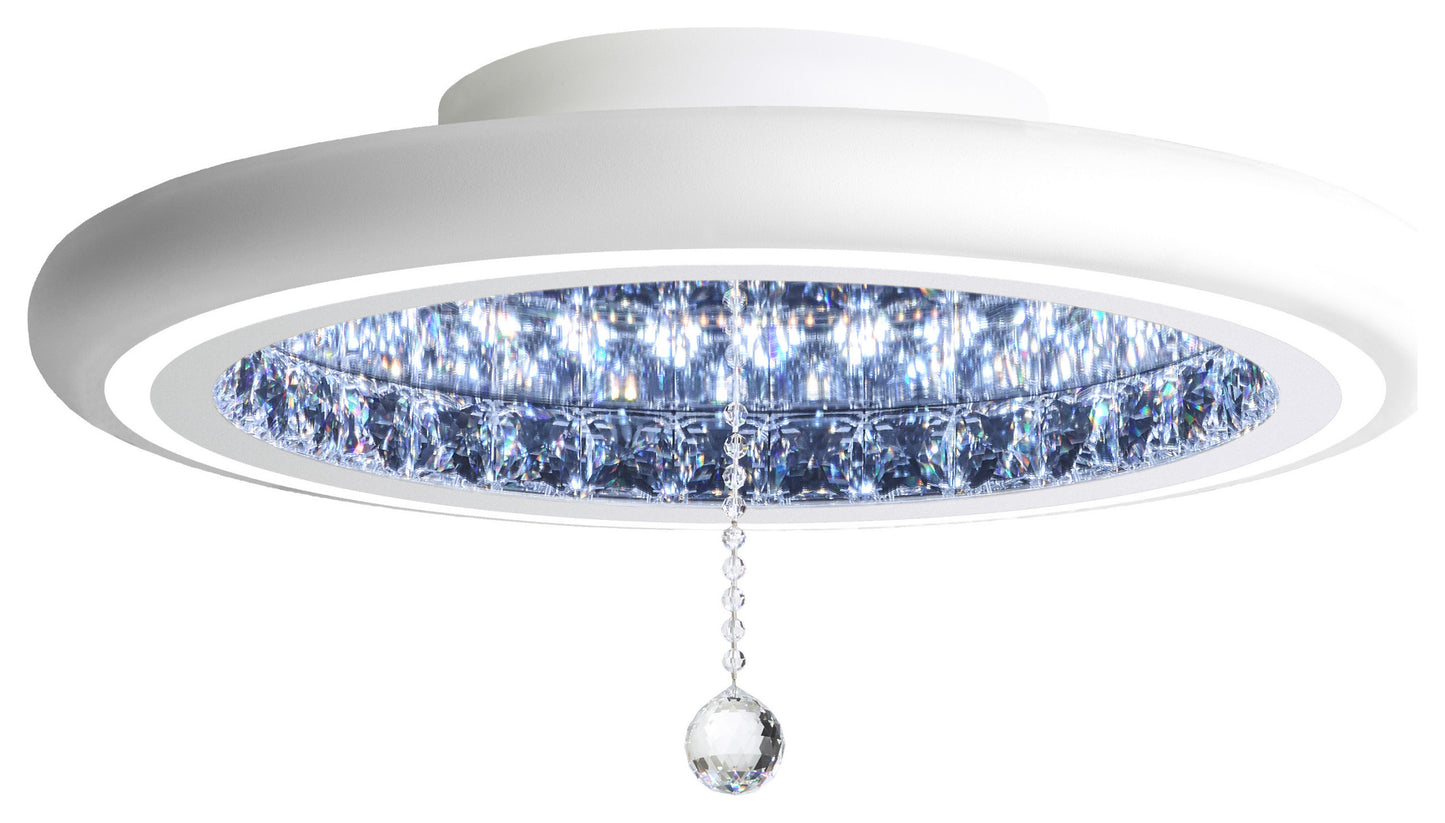 Schonbek Mfc220N-Wh1S 1 Light Crystal Semi-Flush, WhiteBy Schonbek
