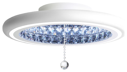 Schonbek Mfc220N-Wh1S 1 Light Crystal Semi-Flush, WhiteBy Schonbek
