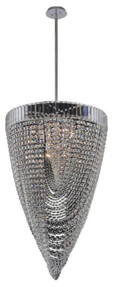 Allegri Mira 26" Foyer Pendant, ChromeBy Allegri Crystal by Kalco Lighting