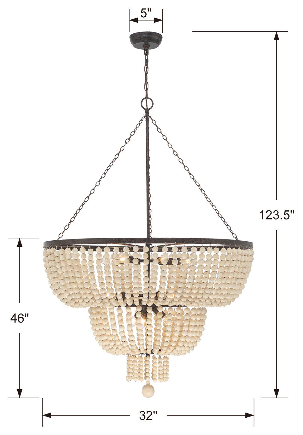 CRYSTORAMA 612-FB Rylee 12 Light Forged Bronze ChandelierBy Crystorama Lighting