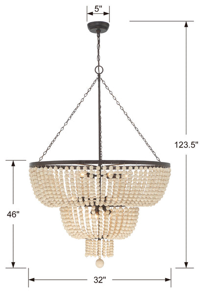 CRYSTORAMA 612-FB Rylee 12 Light Forged Bronze ChandelierBy Crystorama Lighting