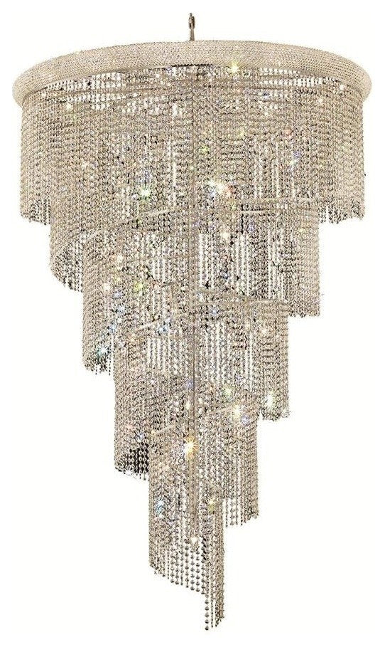 Elegant Lighting Spiral Hallway Fixture, No Neck Chrome, 48"x72"By Elegant Furniture & Lighting