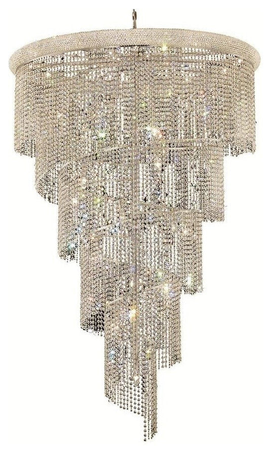 Elegant Lighting Spiral Hallway Fixture, No Neck Chrome, 48"x72"By Elegant Furniture & Lighting