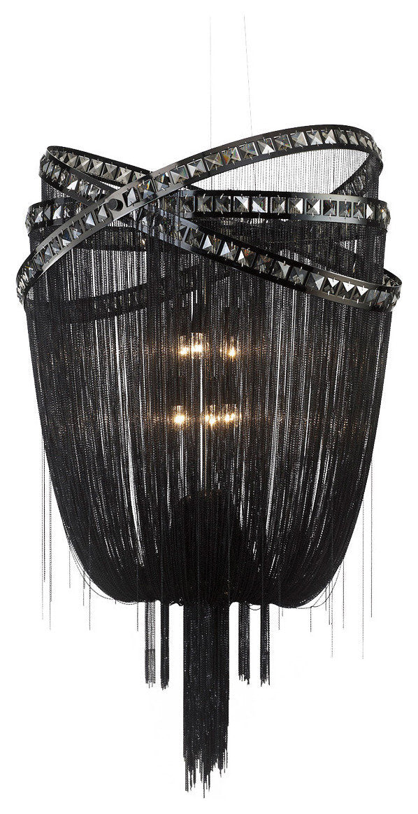 Wilshire Blvd. 6 Light Chandelier, Black ChromeBy Avenue Lighting