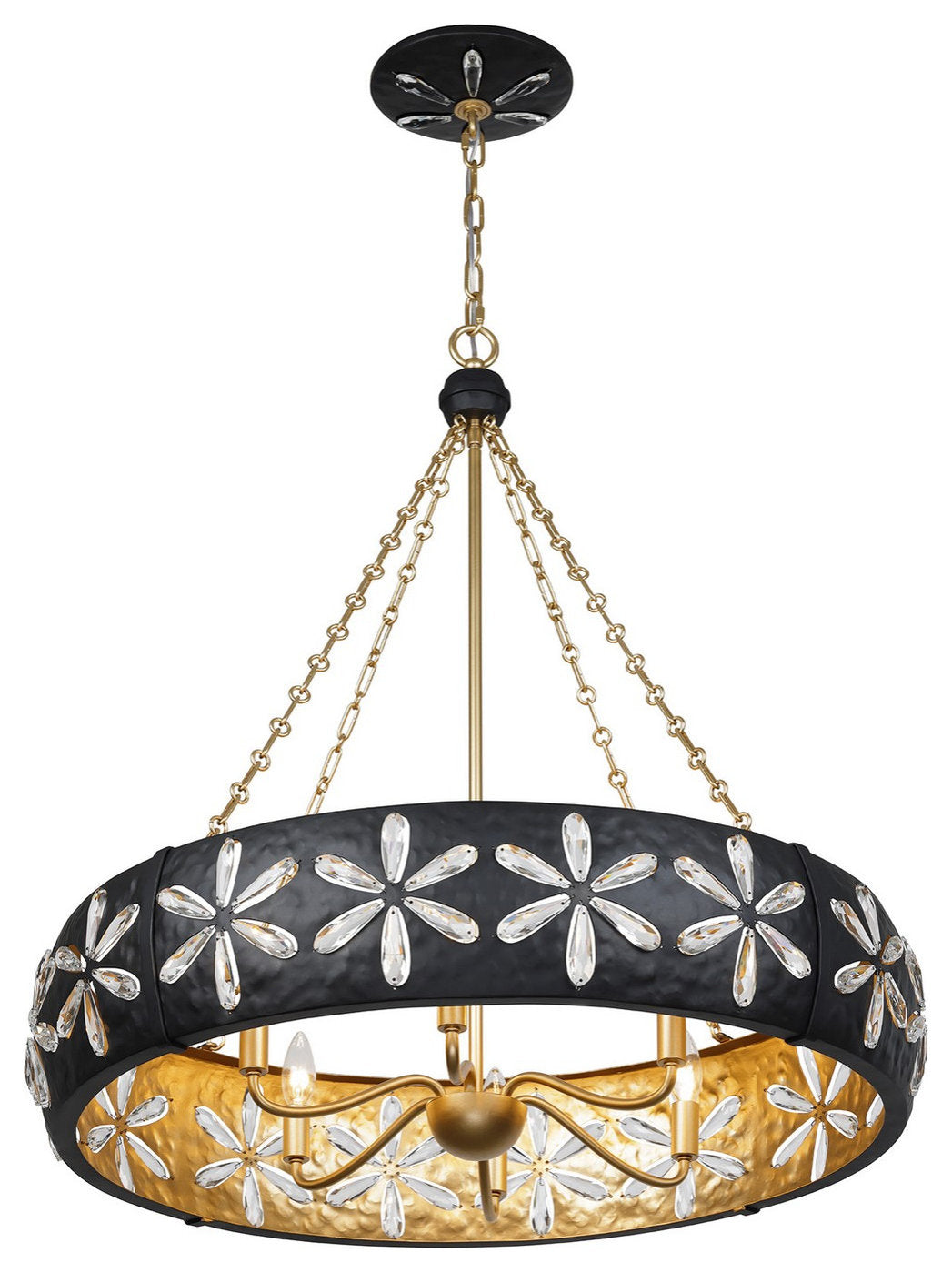 Venice 6-Light Chandelier, Metropolis Black and Gold by Breegan JaneBy Savoy House