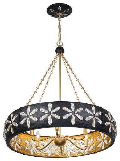 Venice 6-Light Chandelier, Metropolis Black and Gold by Breegan JaneBy Savoy House