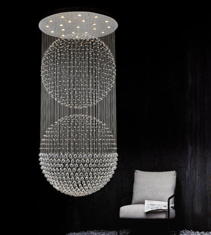 Double Sphere 21 Light Flush Mount With Chrome FinishBy CWI Lighting