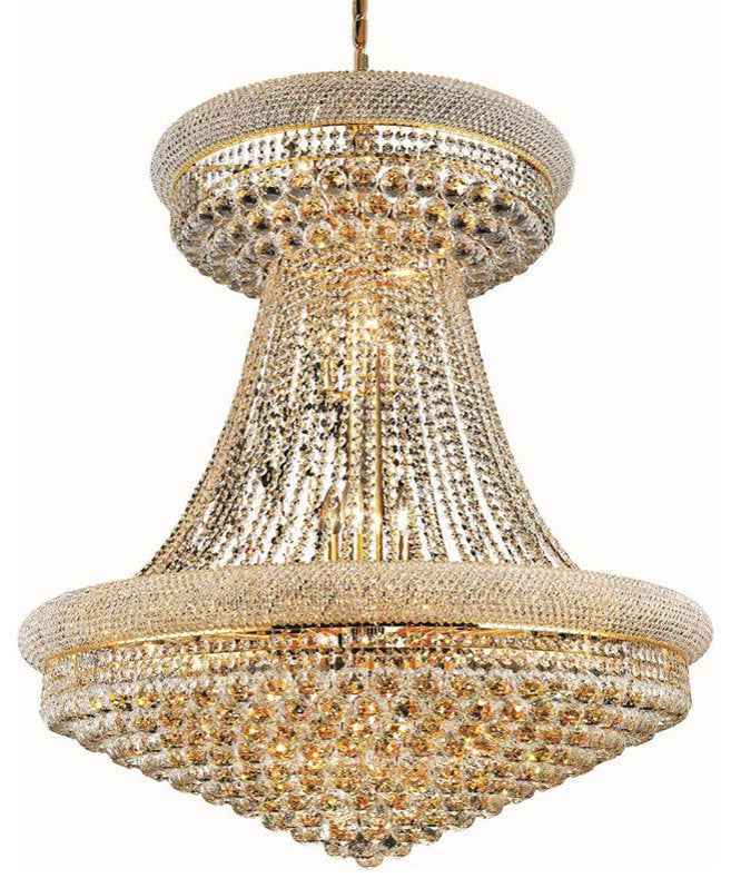 Primo 28-Light Chandelier, Gold With Clear Royal Cut CrystalBy Elegant Furniture & Lighting