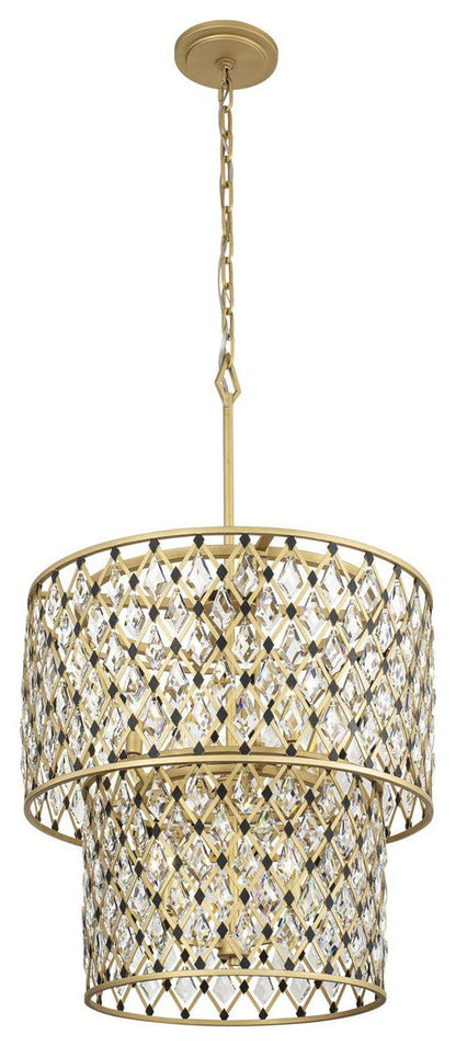 Windsor 7 Light Chandelier, French Gold and Matte BlackBy Varaluz