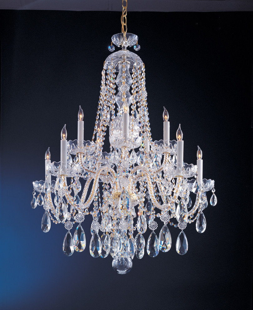 Traditional Crystal 10 Light Spectra Crystal Brass ChandelierBy Crystorama Lighting