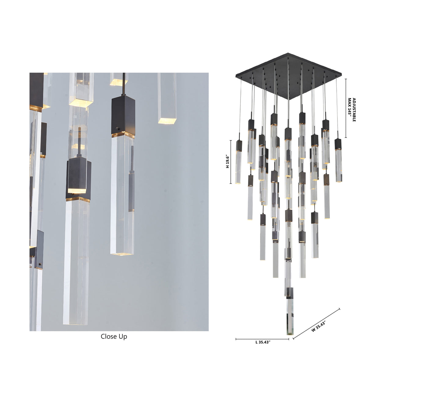 Crystal Cascade Multi-Light PendantBy Design Living