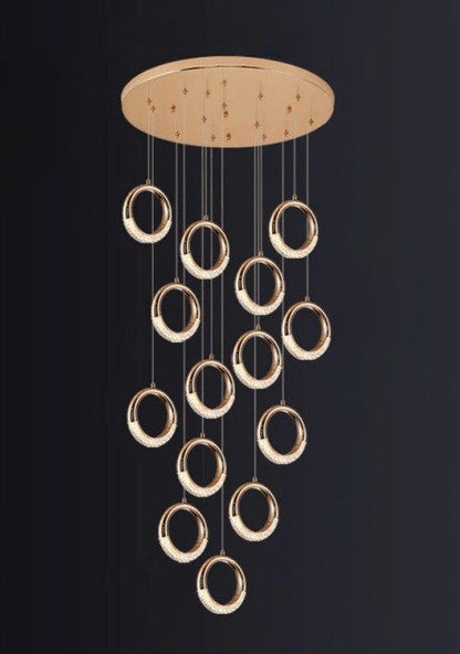Cannero Riviera | Luxury Gold Ring Pendant Lighting, 14 LightsBy Miron Demid LLC