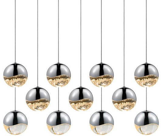 Sonneman Grapes 11 Light Rectangle Large LED Pendant, ChromeBy SONNEMAN - A Way of Light