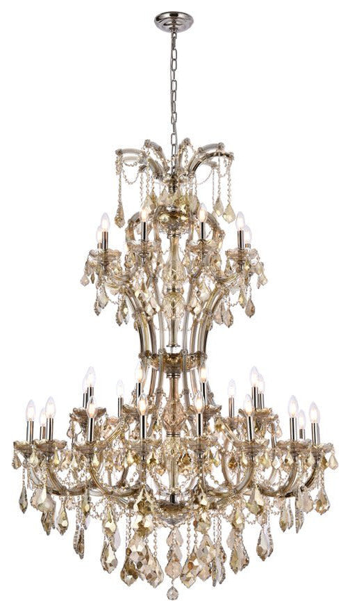 Elegant Lighting 2800D46-GT/RC Maria Theresa 36 Light 46"W - Golden TeakBy Elegant Furniture & Lighting