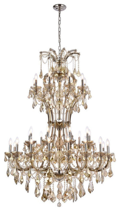 Elegant Lighting 2800D46-GT/RC Maria Theresa 36 Light 46"W - Golden TeakBy Elegant Furniture & Lighting