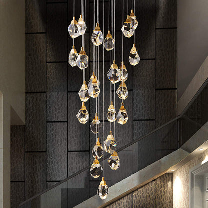 Geometric Irregular Cut Crystal Chandelier Lighting, 15 LightsBy Akari Lanterns