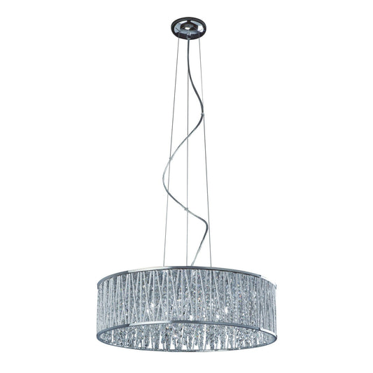Polished Chrome Eight Light Adjustable Pendant