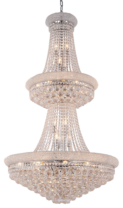 32-Light 30" Chrome Metal Chandelier With CrystalsBy Design Living
