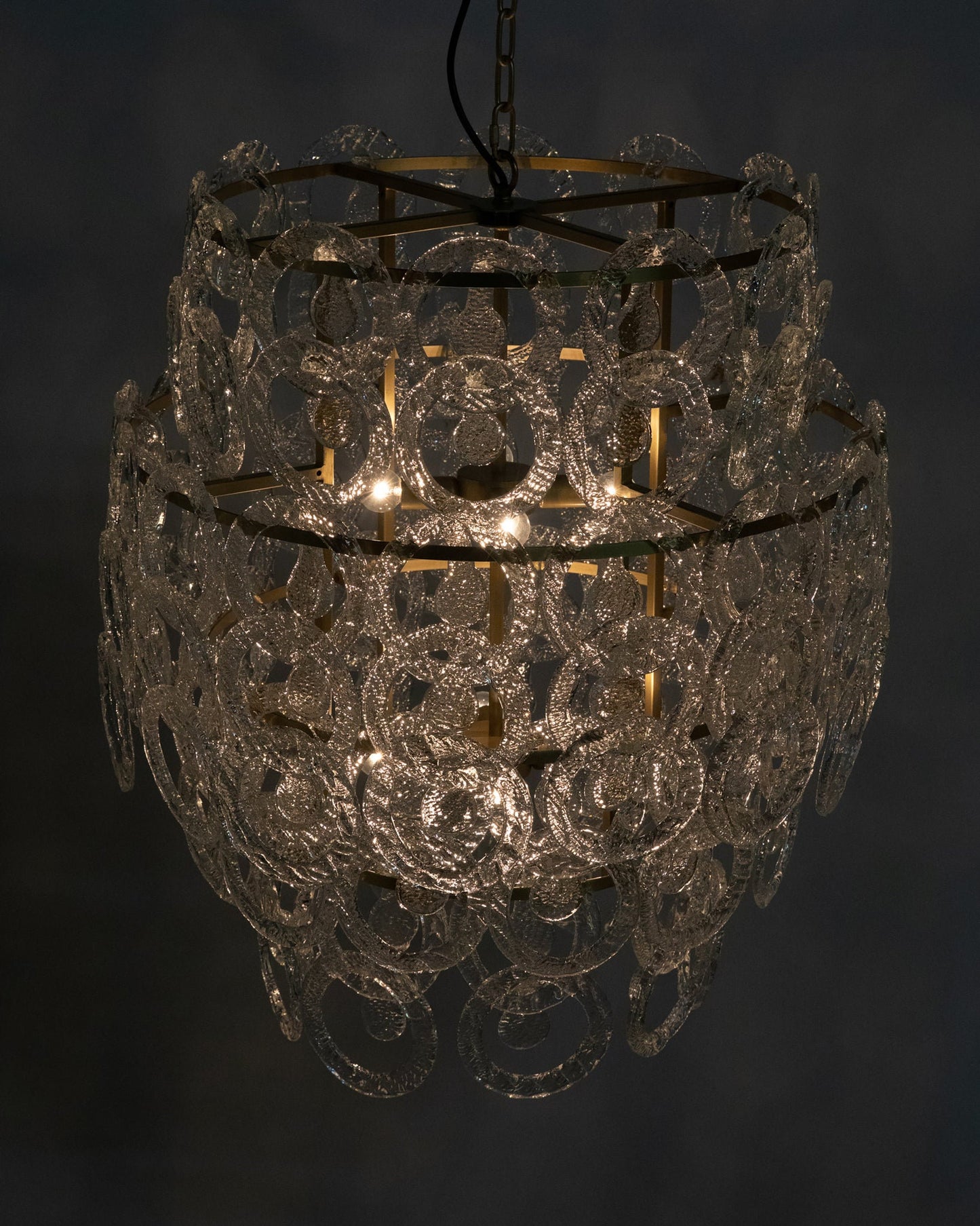 Quebec Chandelier, Metal with Brass FinishBy Noir