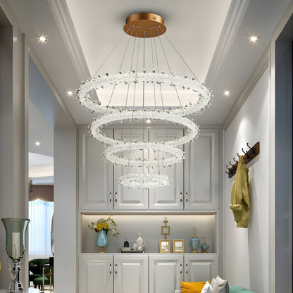 Andenne | Modern Ring Crystal Chandelier for Living Room, 3 Rings CrossBy Miron Demid LLC