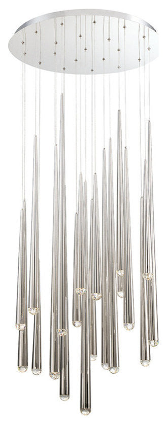 Modern Forms Cascade LED 21-Light Round Chandelier in Polished NickelBy Modern Forms