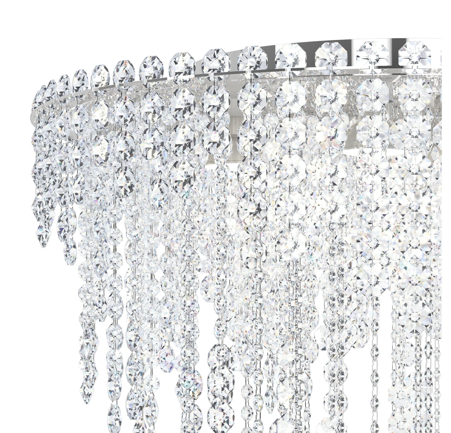 Schonbek Ch2401N-401H 6 Light Crystal Semi-Flush, Polished Stainless SteelBy Schonbek