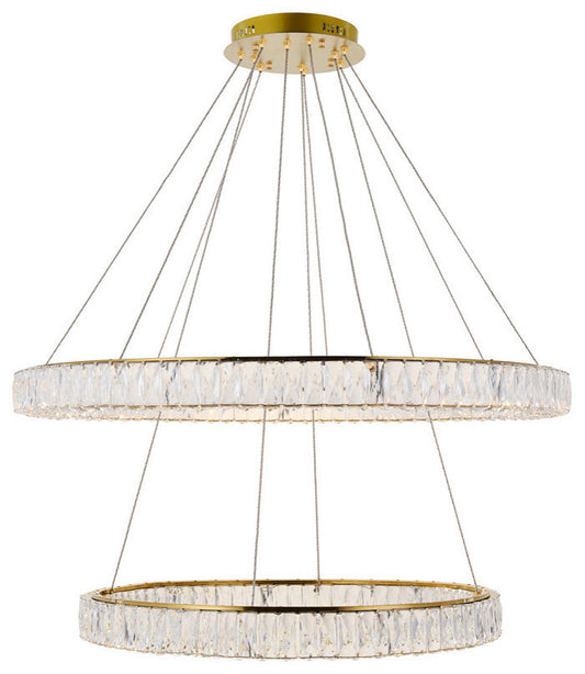 Monroe Chandelier in Gold with Clear royal cut CrystalBy Elegant Furniture & Lighting