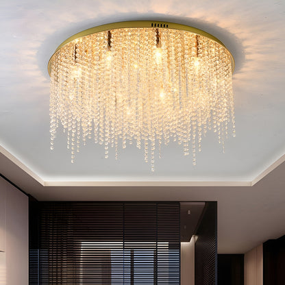 Acireale | Modern Drum LED Ceiling Chandelier, Gold, Dia31.5", Warm Light, Non-DimmableBy Miron Demid LLC