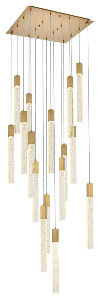 Elegant 2066G30SG Weston 16 Lights Pendant, Satin GoldBy Elegant Furniture & Lighting