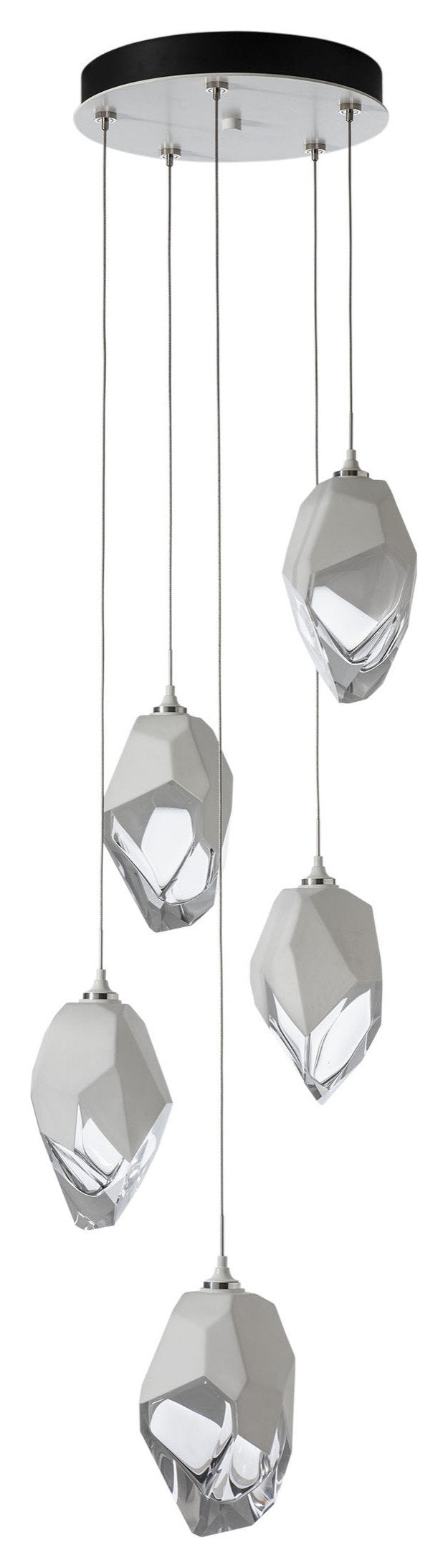 Chrysalis 5-Light Large Crystal Pendant White Finish- Long, White CrystalBy Hubbardton Forge