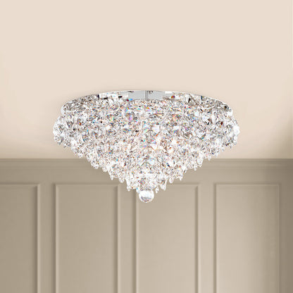 Schonbek Bn1424N-401S 6 Light Crystal Semi-Flush, Polished Stainless SteelBy Schonbek