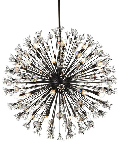 Elegant Lighting 2500D44BK Vera 44 inch crystal starburst round pendant in blackBy Elegant Furniture & Lighting