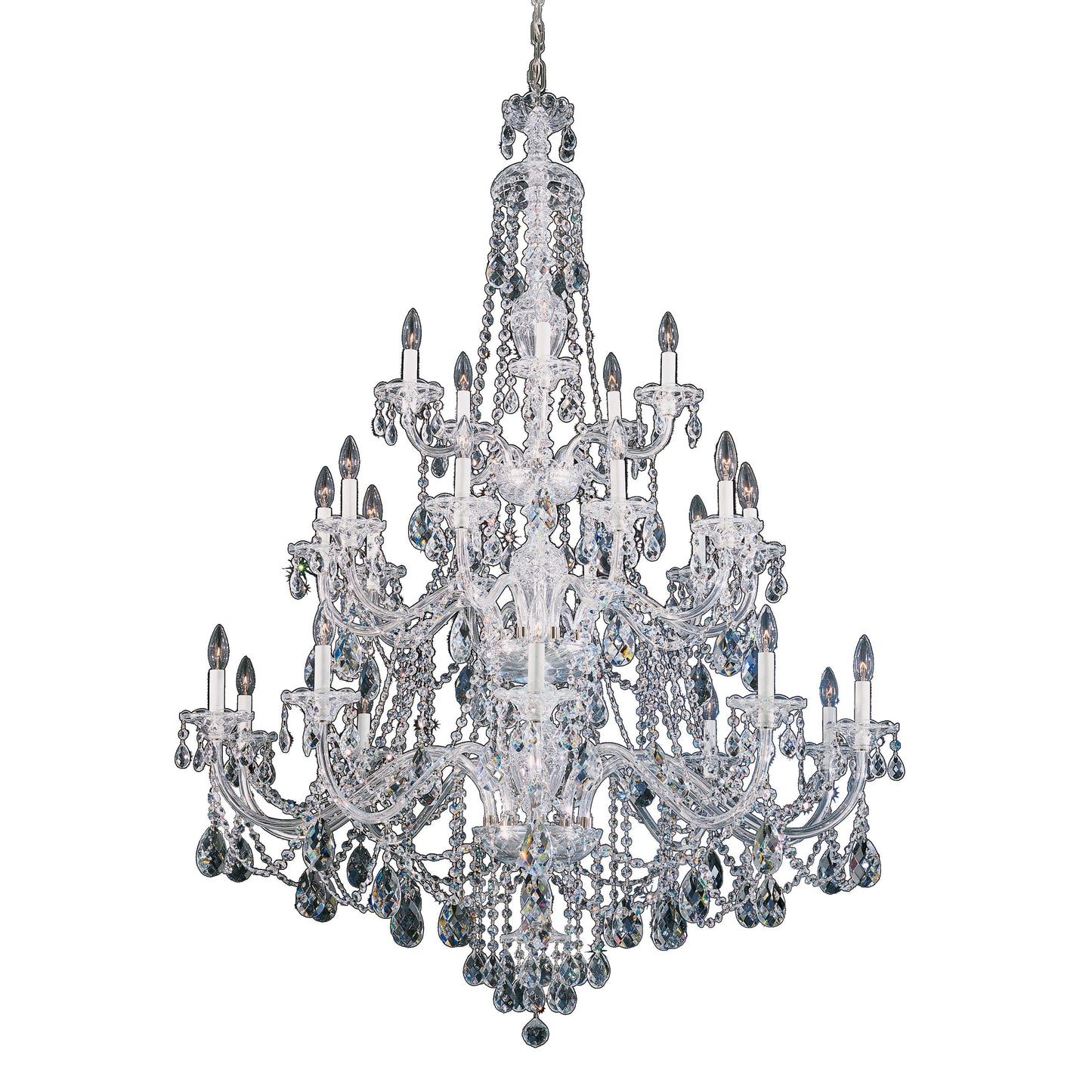 Sterlg 25 Light Chandelier Silver Clear Heritage CrystalBy Schonbek