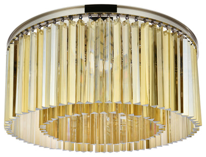 Elegant Lighting 1208F31-GT/RC Sydney 8 Light 32"W Flush Mount - Matte BlackBy Elegant Furniture & Lighting
