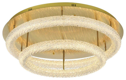 Bowen 2 Light Flush Mount, Satin GoldBy Elegant Furniture & Lighting