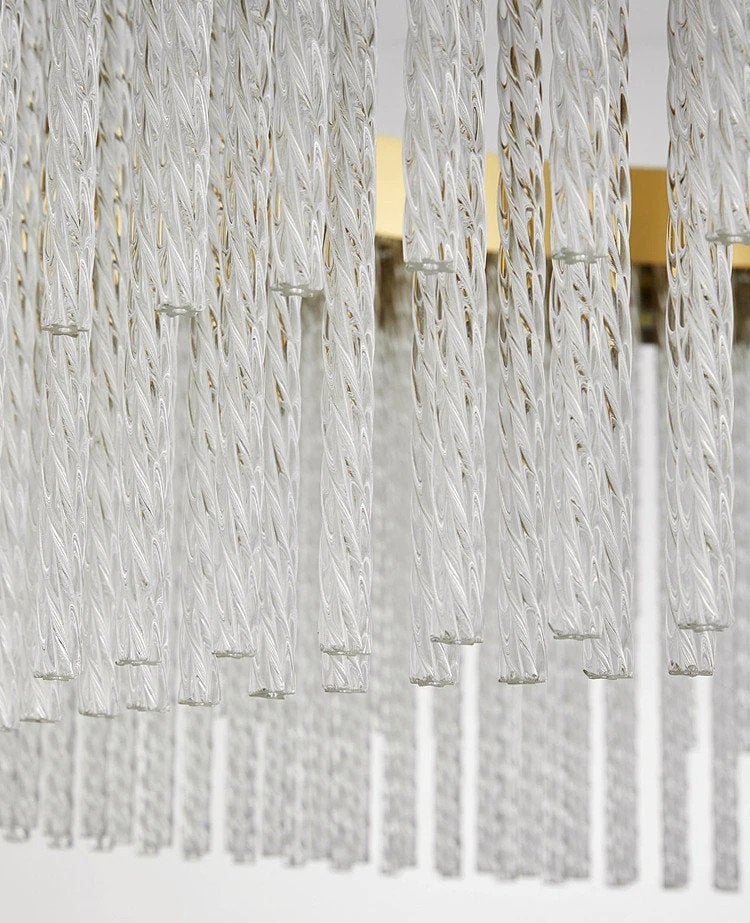 Zapponeta | Round/Oval Crystal Gold Chandelier for Bedroom, Dia31.5"By Miron Demid LLC